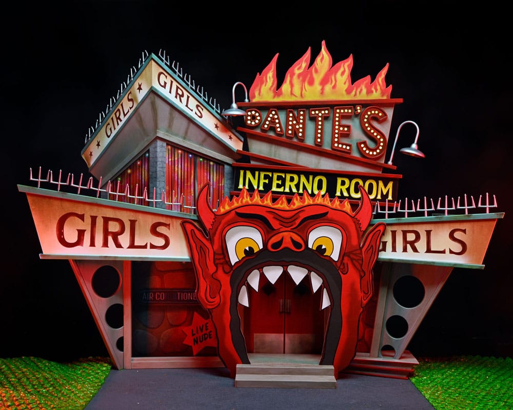 Beetlejuice (1988) Diorama Trenchcoat with Spikes Inferno Room Deluxe Set  - Damaged packaging