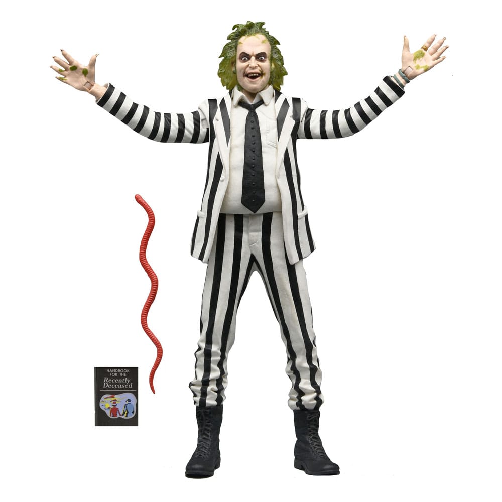 Beetlejuice 1988 Action Figure Beetlejuice Black and White Striped Suit 18 cm