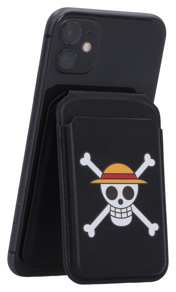 One Piece Card Holder Luffy Jolly Roger Black 10 cm