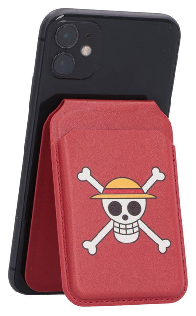 One Piece Card Holder Luffy Jolly Roger (Red) 10 cm