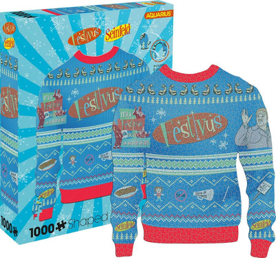 Seinfeld: Festivus Ugly Christmas Sweater Shaped 1000 Piece Jigsaw Puzzle