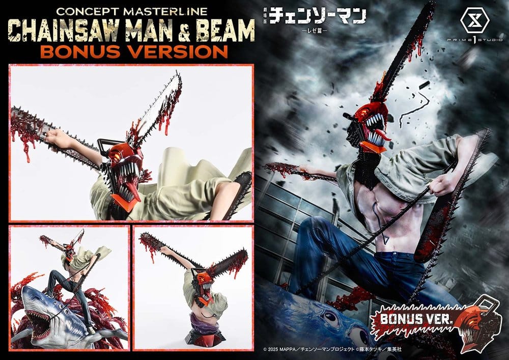 Chainsaw Man Concept Masterline Series Statue 1/6 Chainsaw Man & Beam Bonus Version 73 cm
