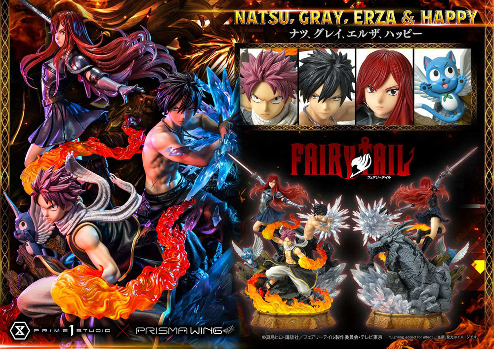 Fairy Tail PVC Statue 1/6 Natsu, Gray, Erza, Happy 57 cm