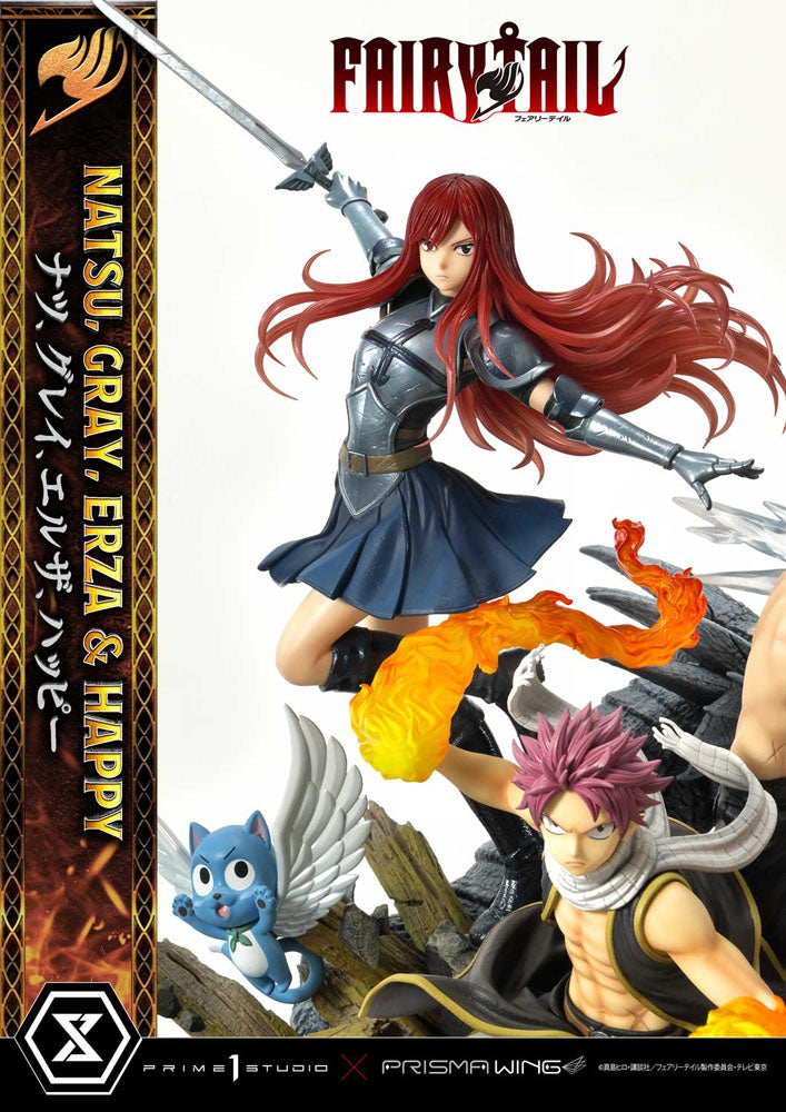 Fairy Tail PVC Statue 1/6 Natsu, Gray, Erza, Happy 57 cm