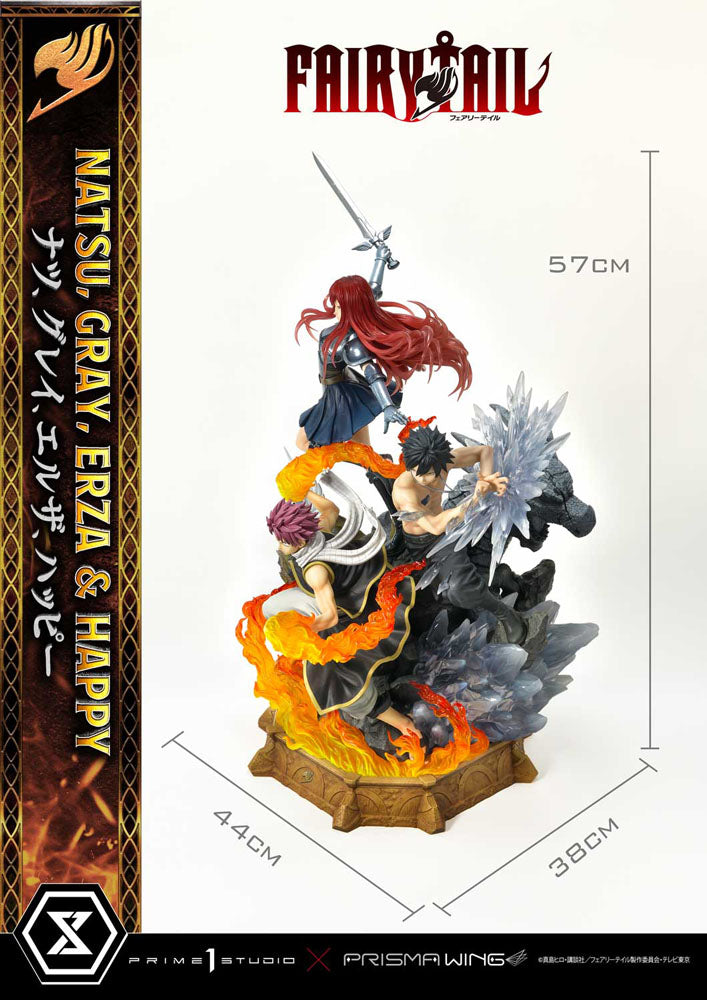 Fairy Tail PVC Statue 1/6 Natsu, Gray, Erza, Happy Deluxe Version 57 cm