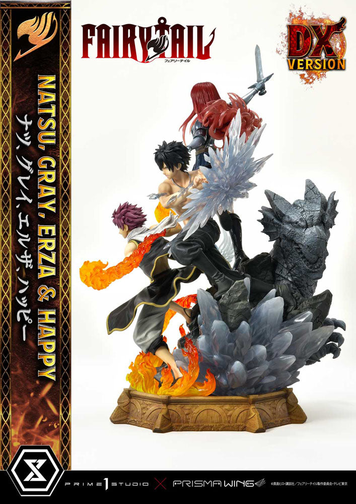 Fairy Tail PVC Statue 1/6 Natsu, Gray, Erza, Happy Deluxe Version 57 cm