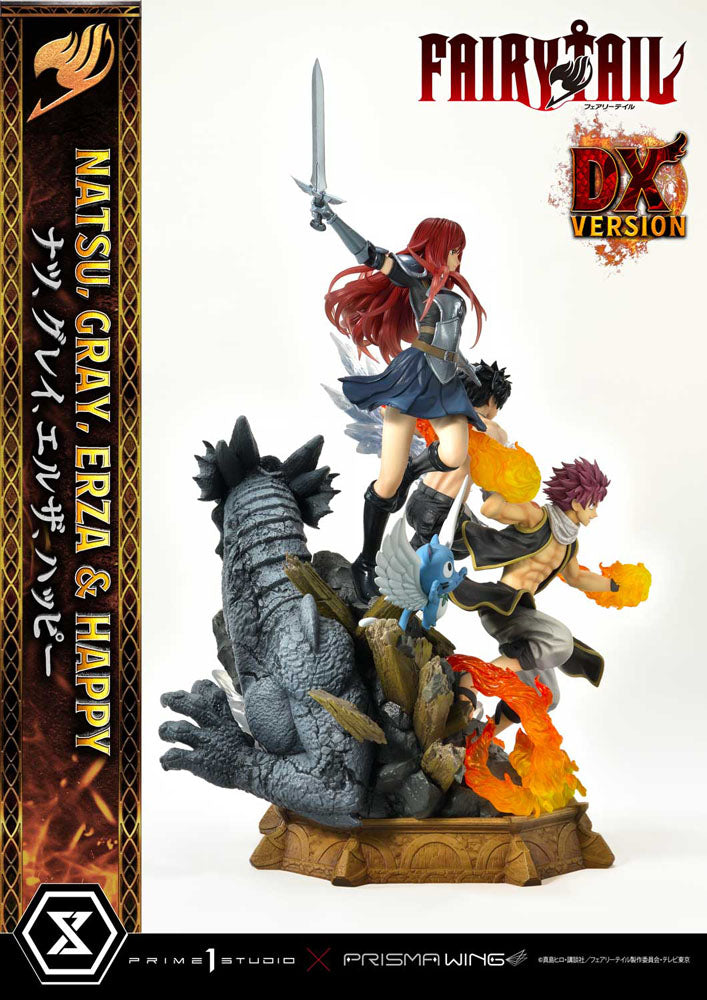 Fairy Tail PVC Statue 1/6 Natsu, Gray, Erza, Happy Deluxe Version 57 cm