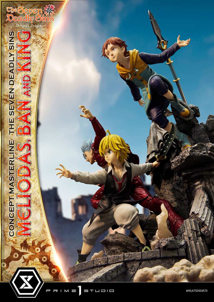 Seven Deadly Sins Concept Masterline Series Statue Meliodas, Ban and King 55 cm