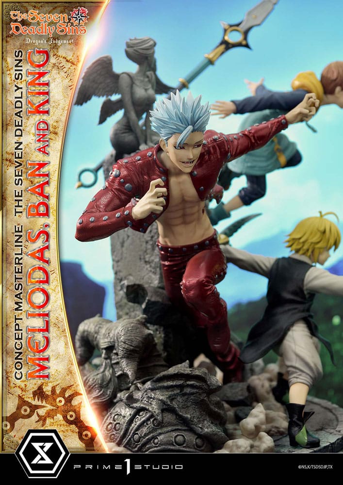 Seven Deadly Sins Concept Masterline Series Statue Meliodas, Ban and King 55 cm