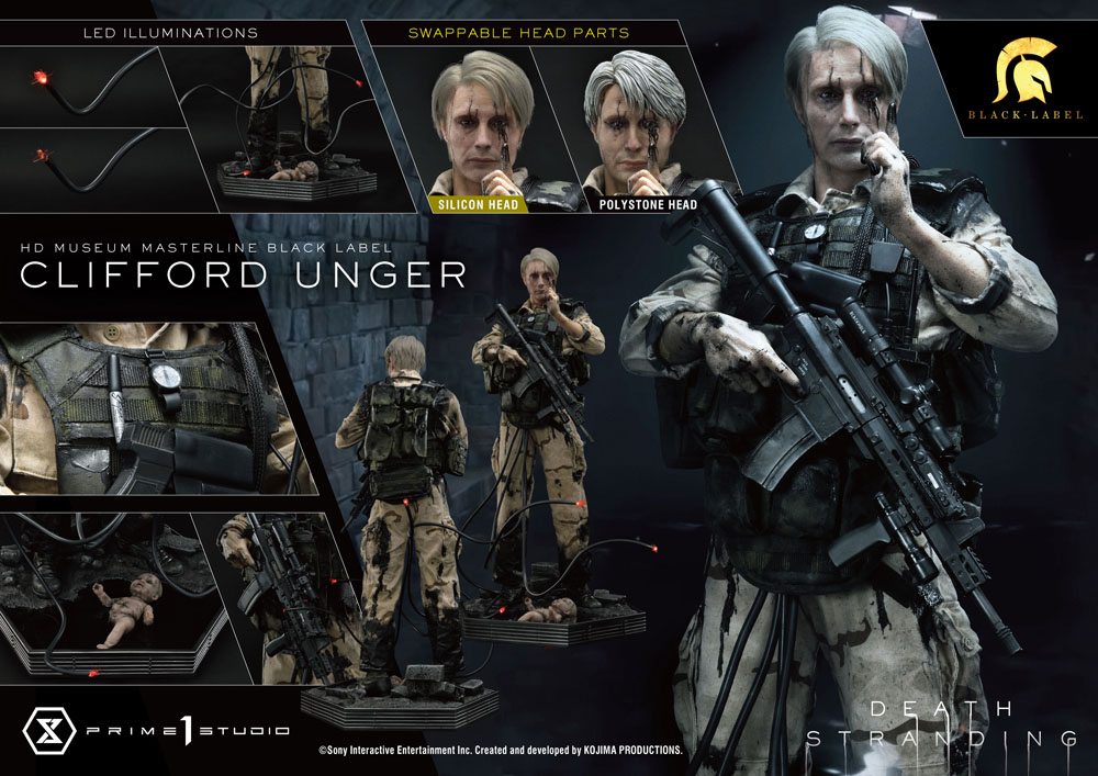 Death Stranding Statue 1/2 Clifford Unger Black Label 103 cm