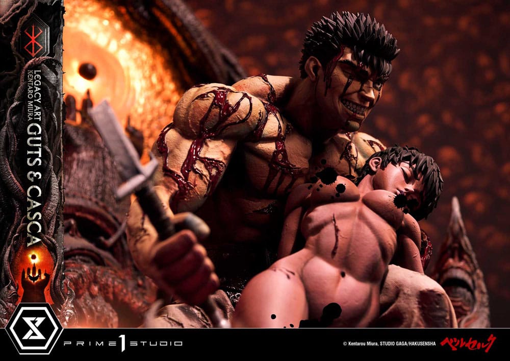 Berserk Ultimate Legacy Art Kentaro Miura Statue 1/4 Guts &amp; Casca 72 cm