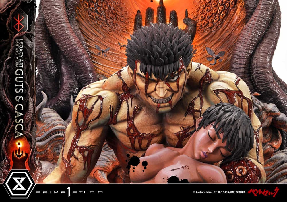 Berserk Ultimate Legacy Art Kentaro Miura Statue 1/4 Guts &amp; Casca 72 cm