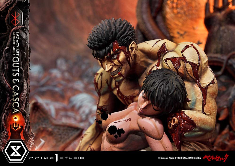 Berserk Ultimate Legacy Art Kentaro Miura Statue 1/4 Guts &amp; Casca 72 cm