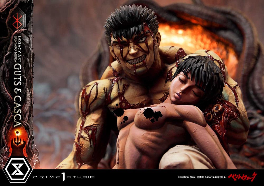 Berserk Ultimate Legacy Art Kentaro Miura Statue 1/4 Guts &amp; Casca 72 cm