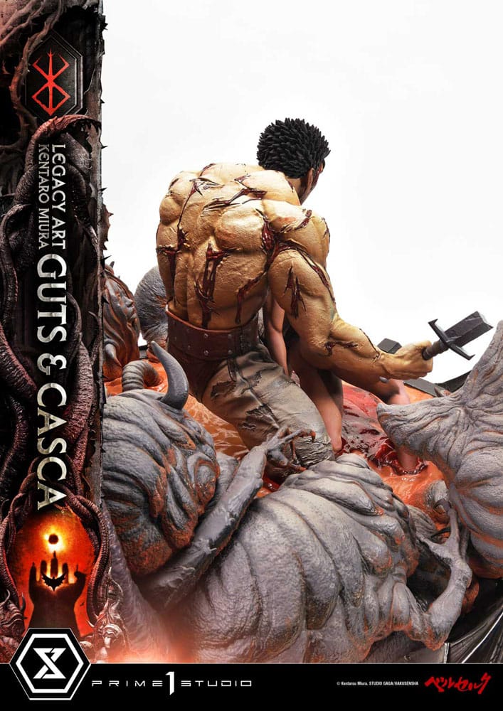 Berserk Ultimate Legacy Art Kentaro Miura Statue 1/4 Guts &amp; Casca Bonus Version 72 cm