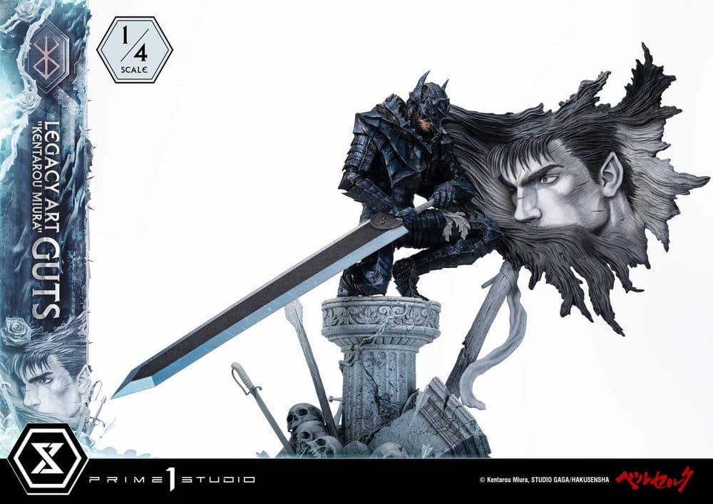 Berserk Legacy Art "Kentarou Miura" Statue 1/4 Guts Bonus Version 74 cm