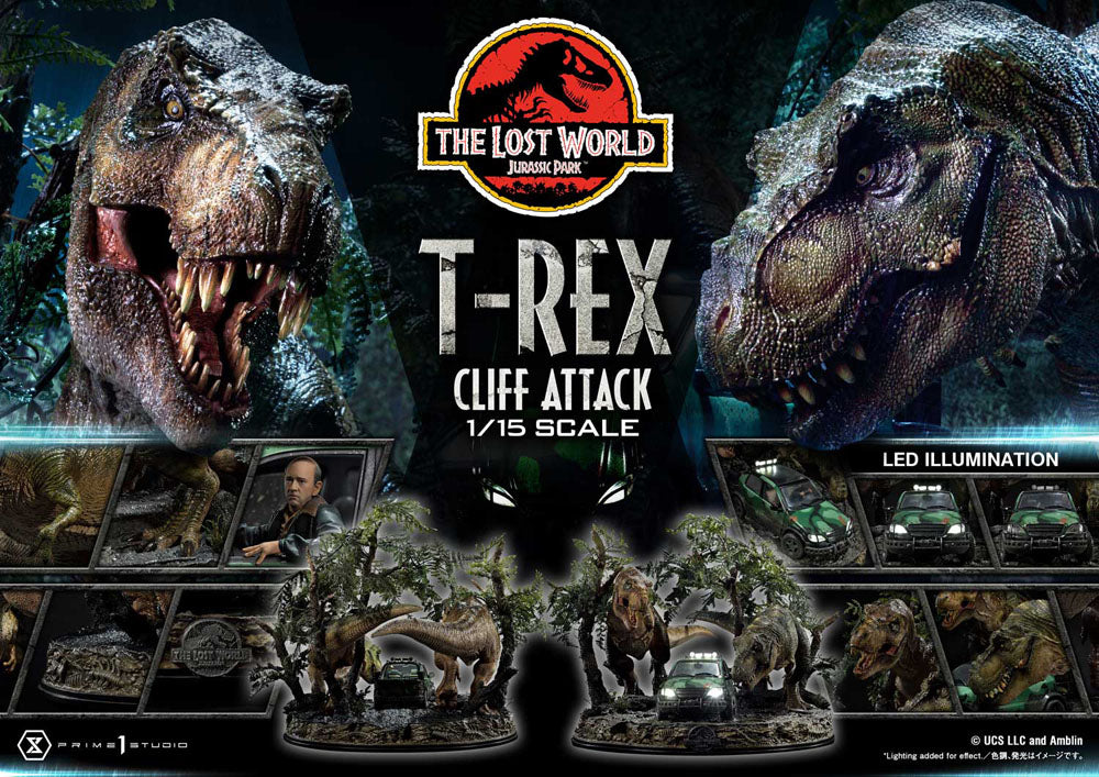 Jurassic World: The Lost World Statue 1/15 T-Rex Cliff Attack 53 cm