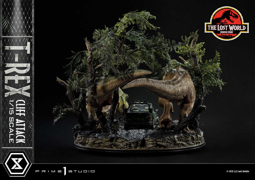 Jurassic World: The Lost World Statue 1/15 T-Rex Cliff Attack Bonus Version 53 cm