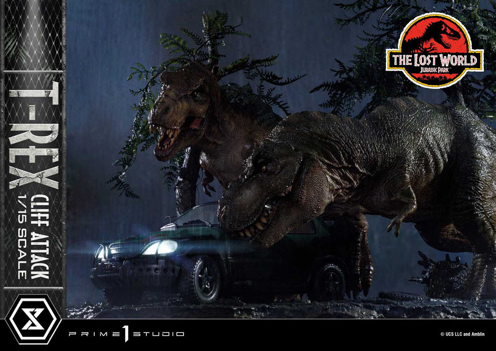 Jurassic World: The Lost World Statue 1/15 T-Rex Cliff Attack Bonus Version 53 cm