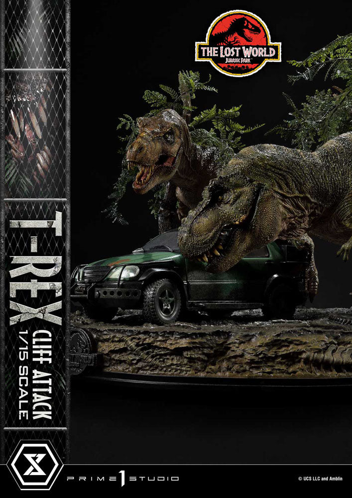 Jurassic World: The Lost World Statue 1/15 T-Rex Cliff Attack Bonus Version 53 cm