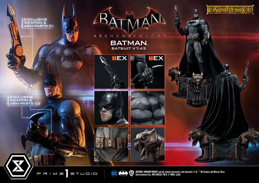 Batman Arkham Knight 1/3 Statue Batman Batsuit v7.43 Exclusive Version 86 cm