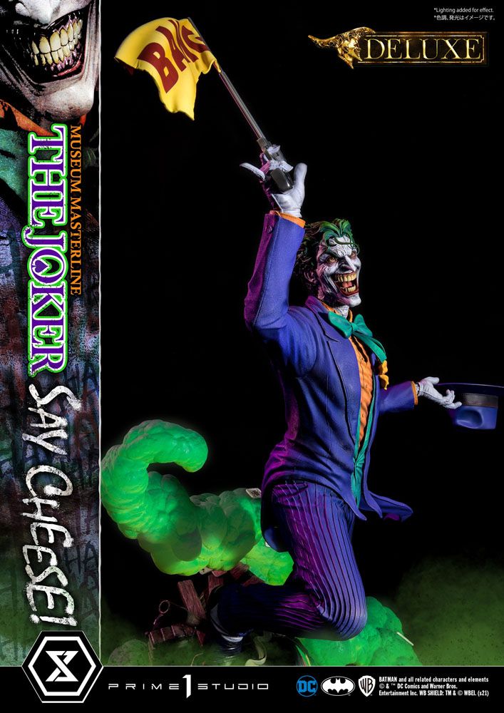 DC Comics Statue 1/3 The Joker Say Cheese Deluxe Bonus Version 99 cm