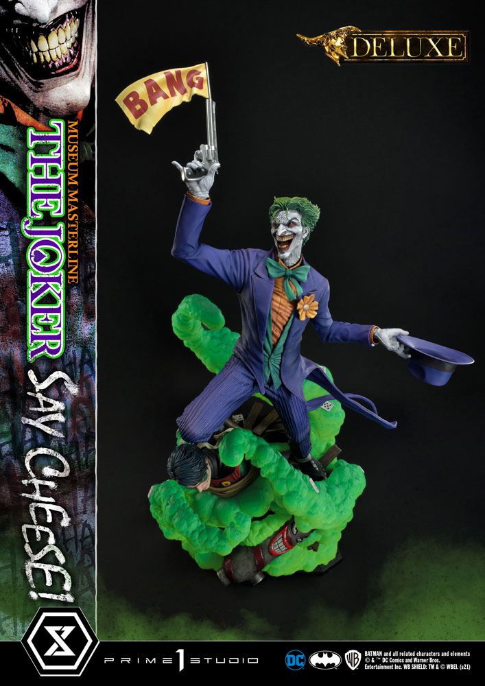 DC Comics Statue 1/3 The Joker Say Cheese Deluxe Bonus Version 99 cm