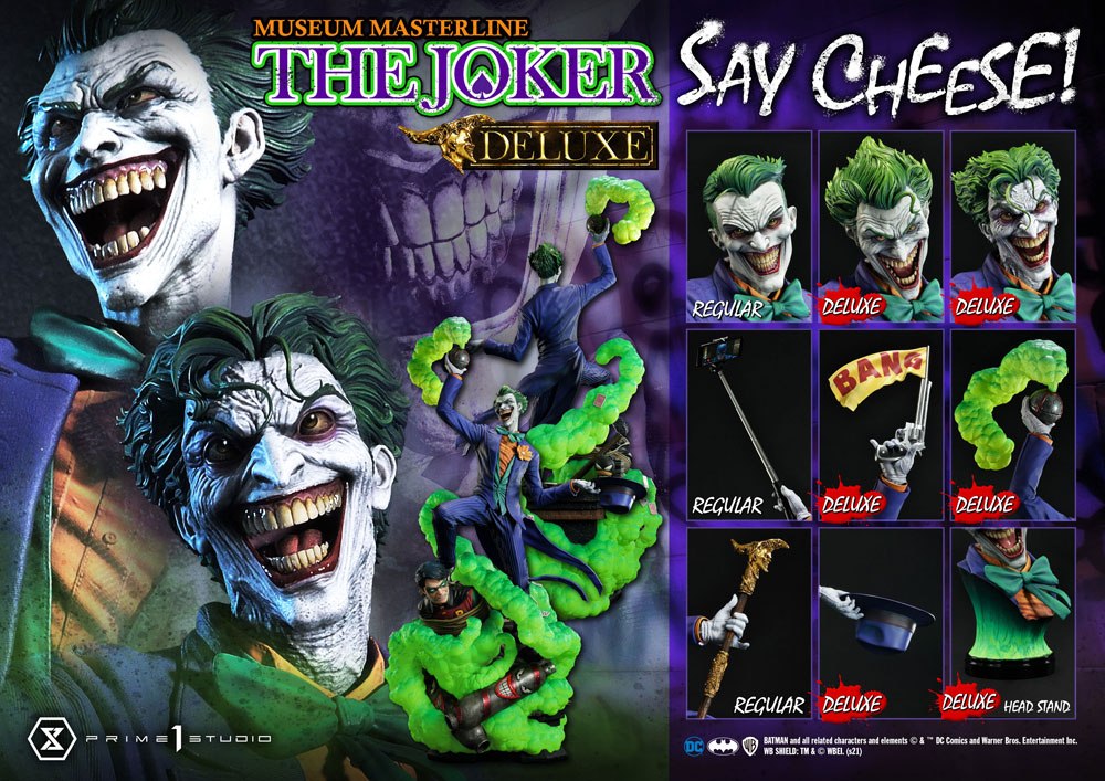 DC Comics Statue 1/3 The Joker Say Cheese Deluxe Bonus Version 99 cm