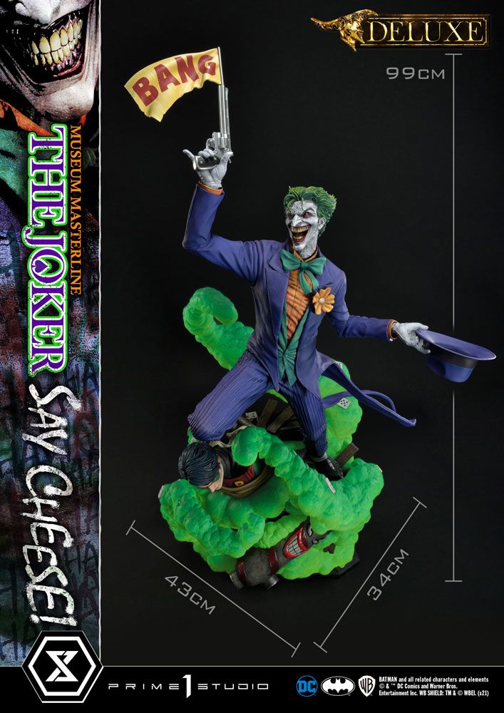 DC Comics Statue 1/3 The Joker Say Cheese Deluxe Bonus Version 99 cm