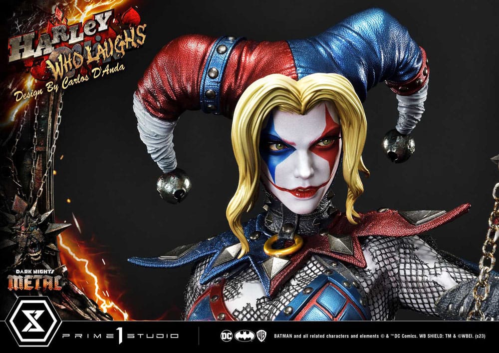 Dark Nights: Metal Museum Masterline Series Statue 1/3 Harley Quinn Who Laughs Concept Design by Caelos D`anda Deluxe Version 78 cm