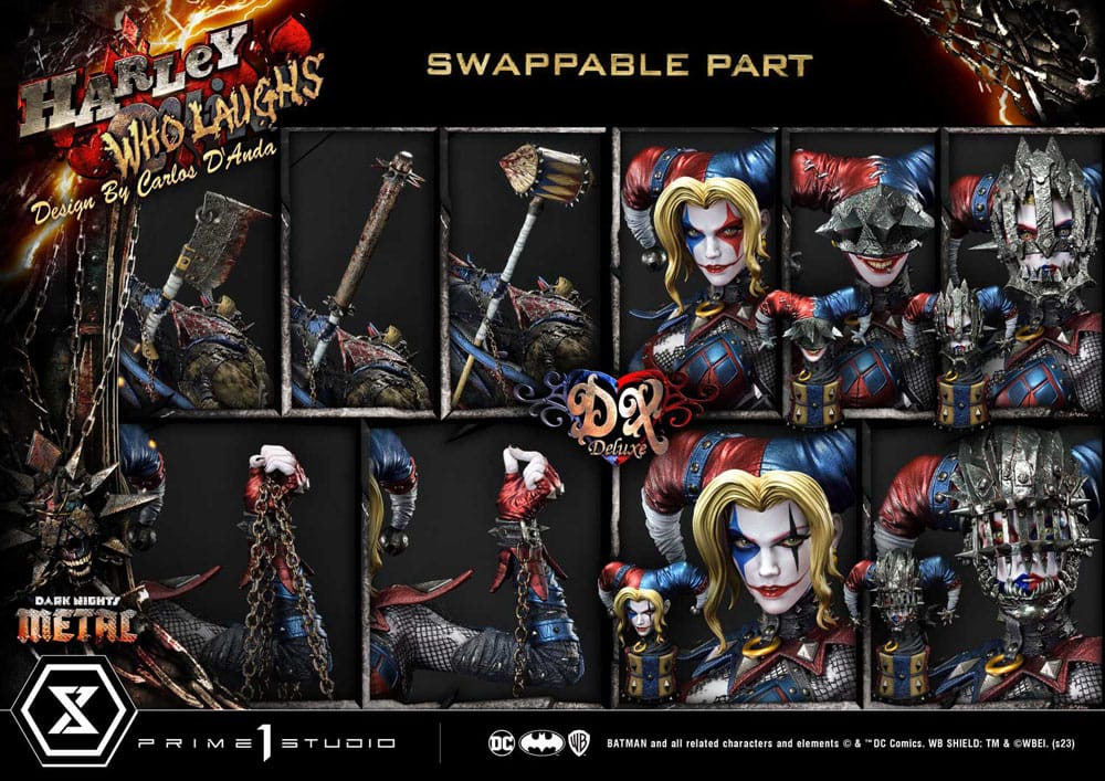 Dark Nights: Metal Museum Masterline Series Statue 1/3 Harley Quinn Who Laughs Concept Design by Caelos D`anda Deluxe Version 78 cm