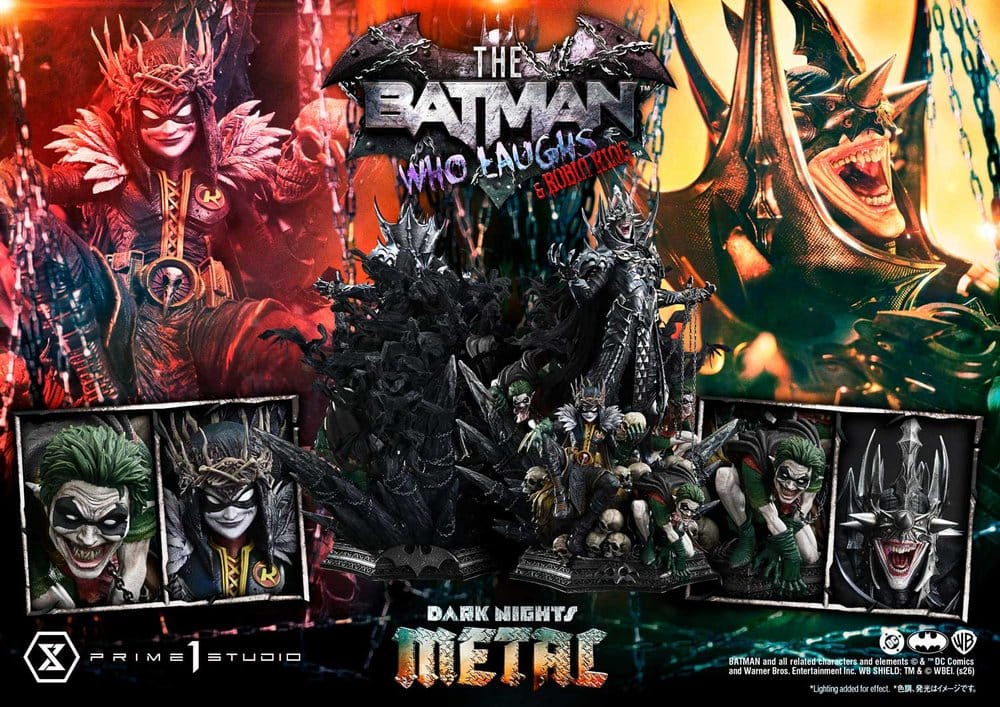 DC Comics Museum Masterline Statue 1/3 Dark Nights: Death Metal The Batman Who Laughs & Robin King 85 cm