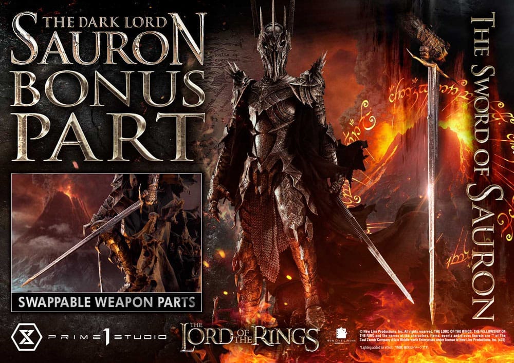 Lord of the Rings Museum Masterline Series Statue 1/3 The Dark Lord Sauron Bonus Version 117 cm