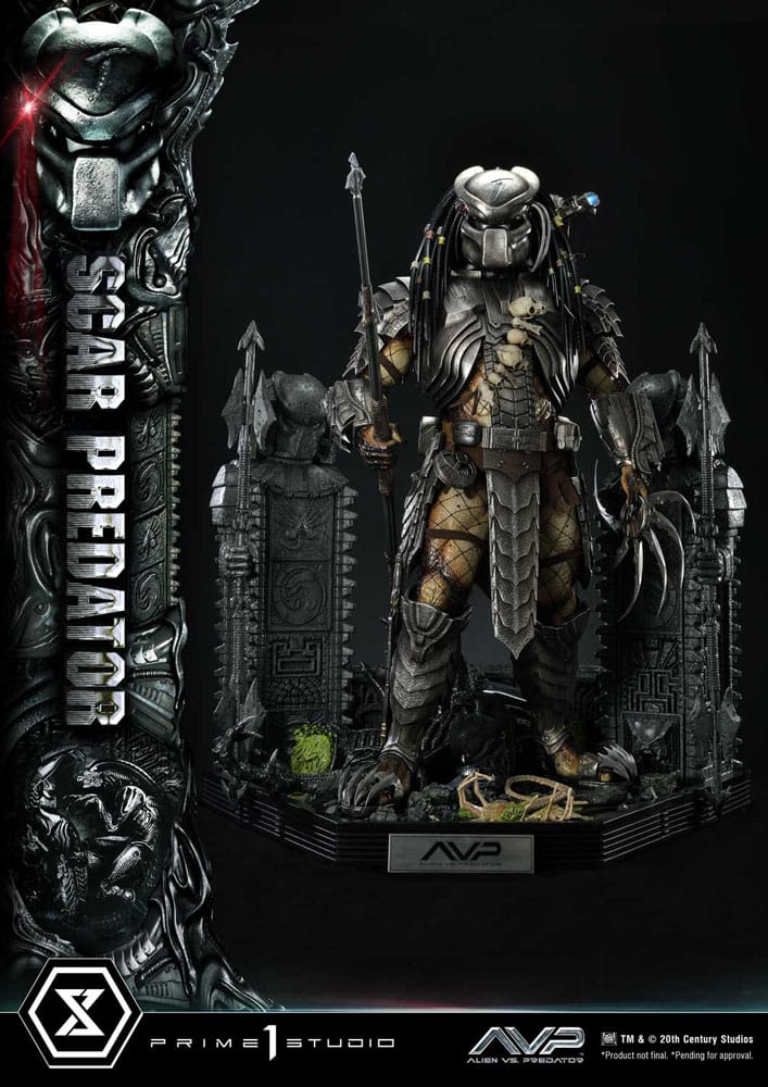 The Alien vs. Predator Museum Masterline Series Statue 1/3 Scar Predator Deluxe Version 93 cm