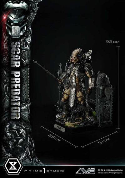 The Alien vs. Predator Museum Masterline Series Statue 1/3 Scar Predator Deluxe Bonus Version 93 cm