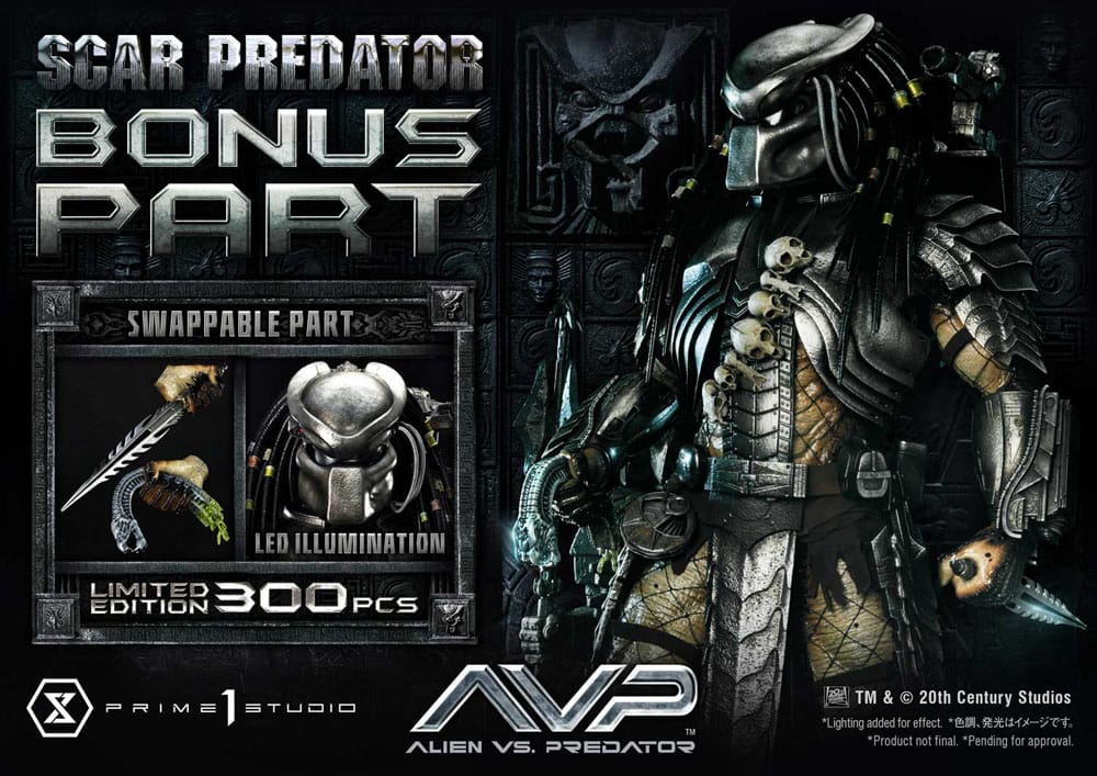 The Alien vs. Predator Museum Masterline Series Statue 1/3 Scar Predator Deluxe Bonus Version 93 cm