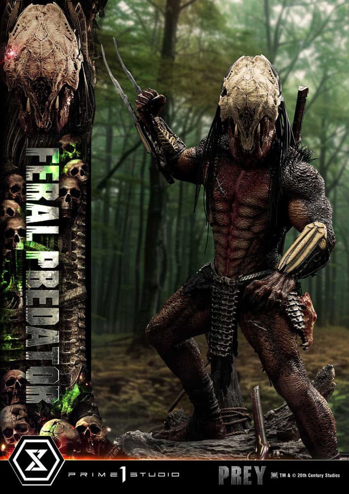 Prey (Movie) Museum Masterline Series Statue 1/3 Feral Predator Deluxe Bonus Version 89 cm
