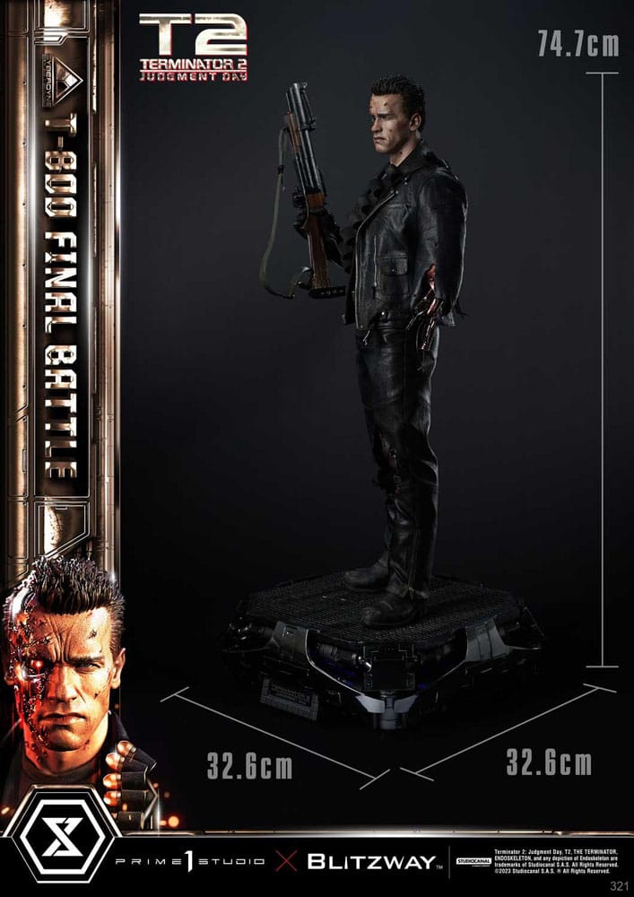 Terminator 2 Museum Masterline Series Statue 1/3 T-800 Final Battle Regular Version 75 cm