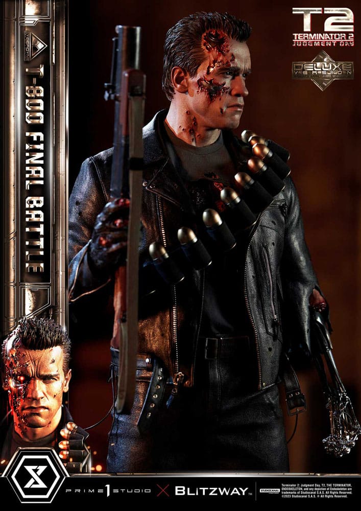 Terminator 2 Museum Masterline Series Statue 1/3 T-800 Final Battle Deluxe Version 75 cm