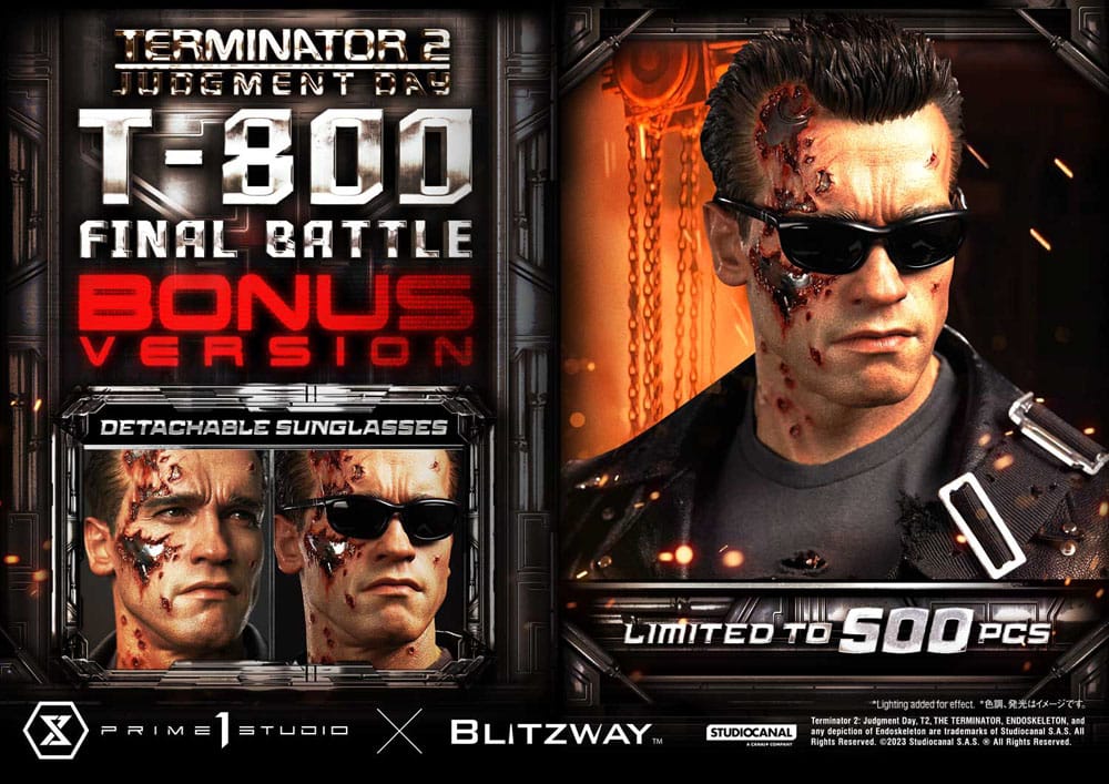 Terminator 2 Museum Masterline Series Statue 1/3 T-800 Final Battle Deluxe Bonus Version 75 cm