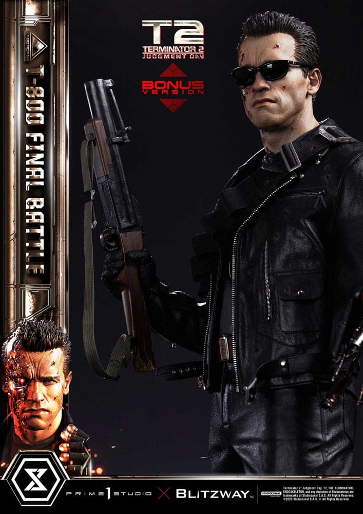 Terminator 2 Museum Masterline Series Statue 1/3 T-800 Final Battle Deluxe Bonus Version 75 cm