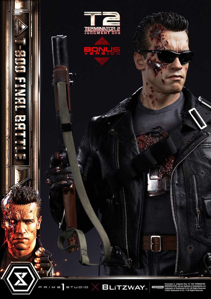 Terminator 2 Museum Masterline Series Statue 1/3 T-800 Final Battle Deluxe Bonus Version 75 cm