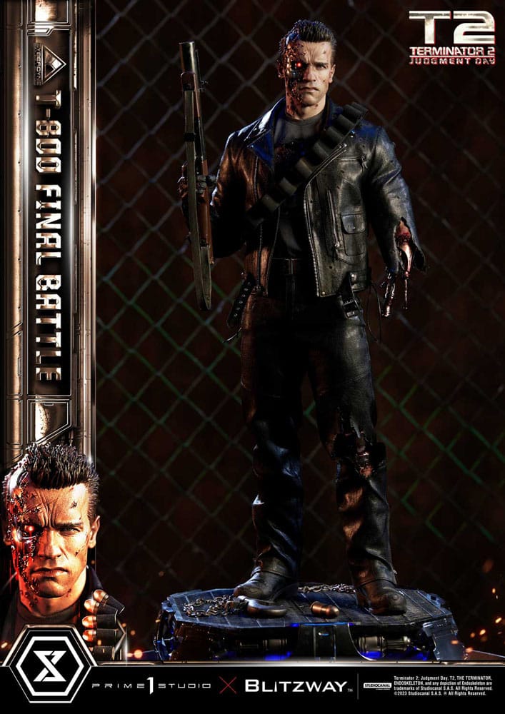 Terminator 2 Museum Masterline Series Statue 1/3 T-800 Final Battle Deluxe Bonus Version 75 cm