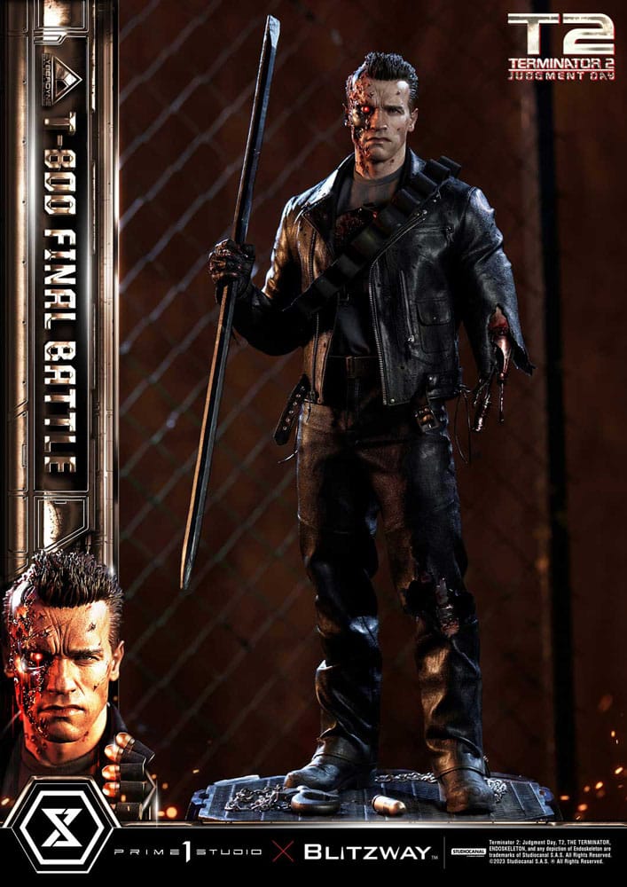 Terminator 2 Museum Masterline Series Statue 1/3 T-800 Final Battle Deluxe Bonus Version 75 cm