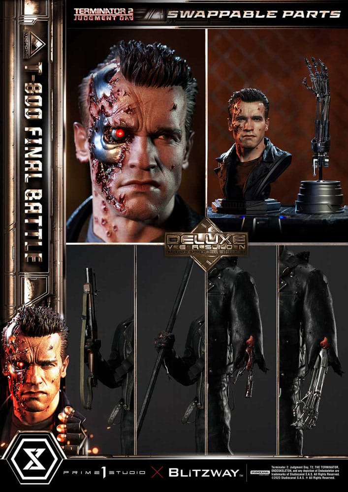 Terminator 2 Museum Masterline Series Statue 1/3 T-800 Final Battle Deluxe Bonus Version 75 cm