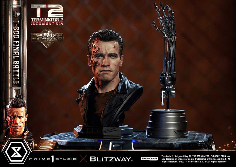 Terminator 2 Museum Masterline Series Statue 1/3 T-800 Final Battle Deluxe Bonus Version 75 cm