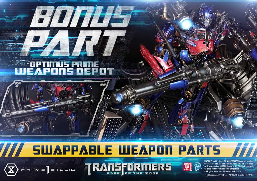 Transformers: Dark of the Moon (Film) Museum Masterline Statue Optimus Prime Weapons Depot Bonus Version 127 cm