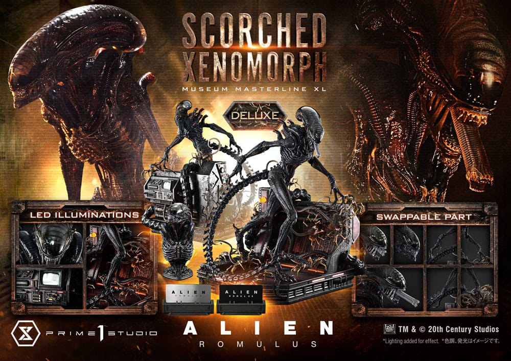 Alien: Romulus Museum Masterline XL Statue 1/3 Scorched Xenomorph Deluxe Bonus Version 98 cm