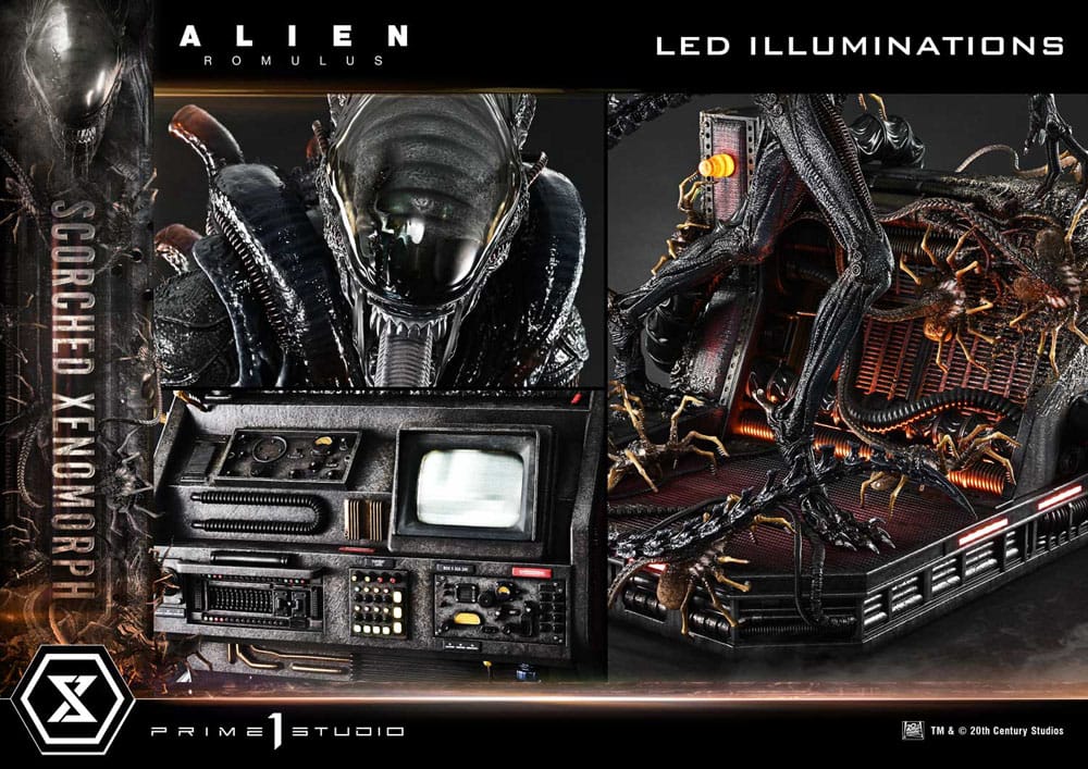 Alien: Romulus Museum Masterline XL Statue 1/3 Scorched Xenomorph Deluxe Bonus Version 98 cm