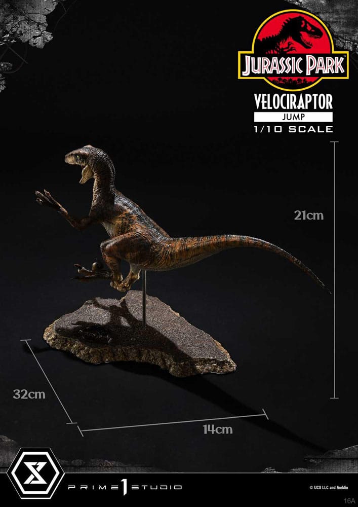 Jurassic Park Prime Collectibles Statue 1/10 Velociraptor Jump 21 cm